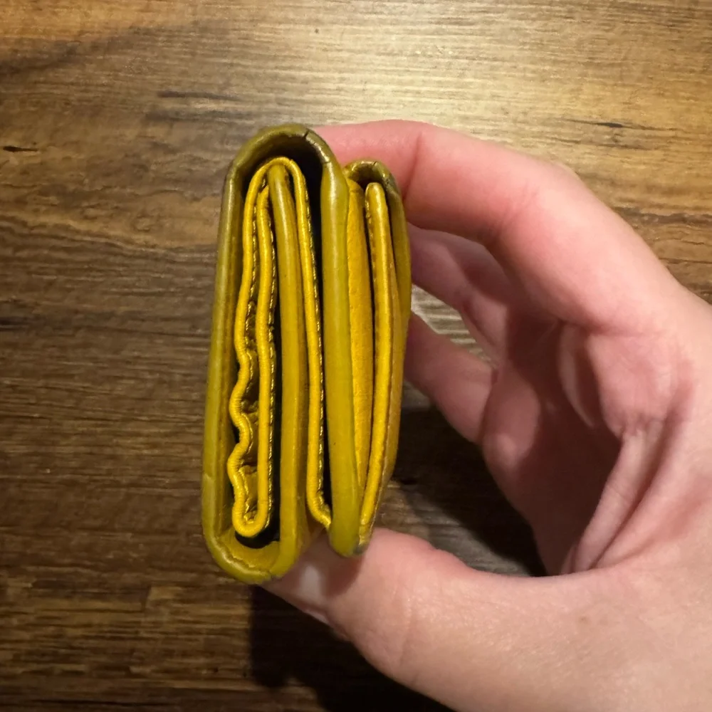 Balenciaga‎ Yellow Leather Envelope Card Holder Wallet